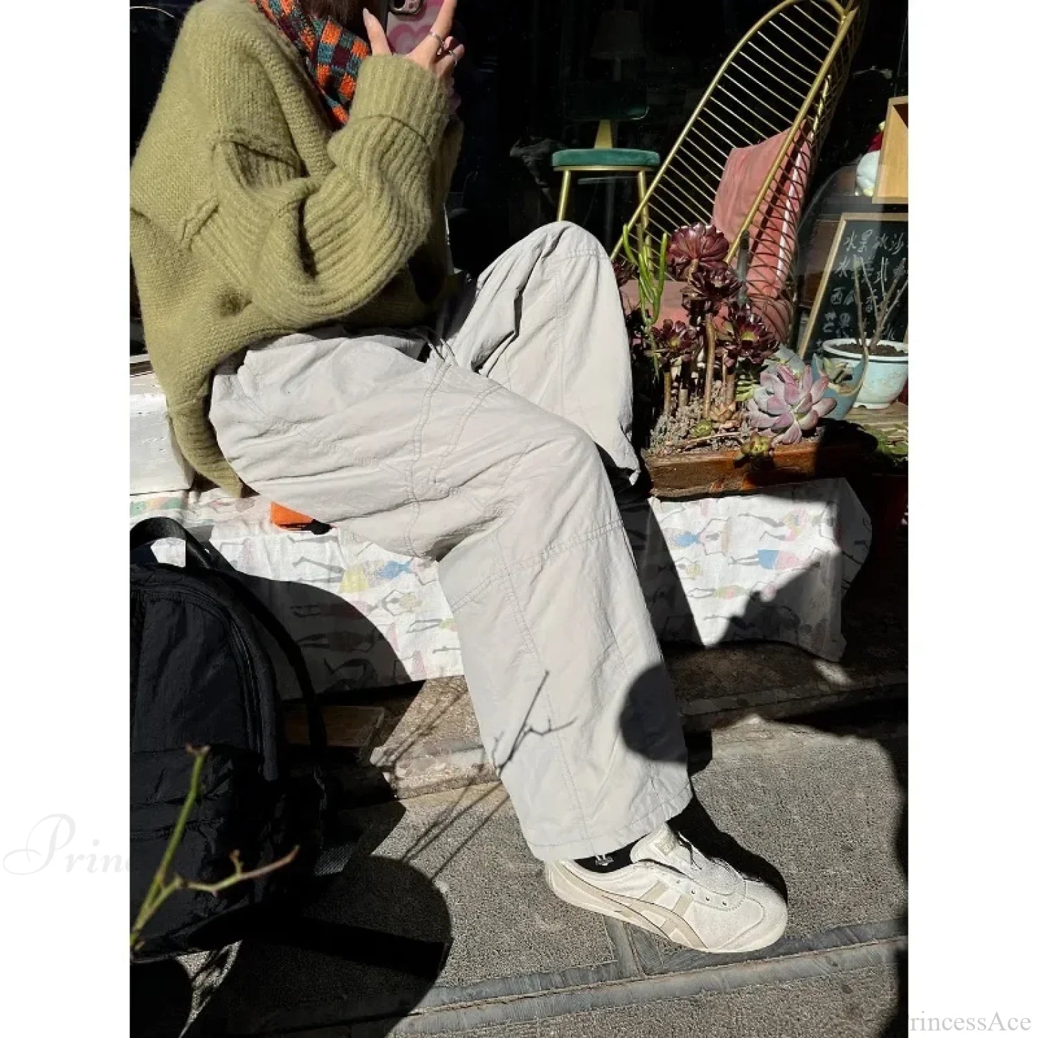 Gray Brushed Winter Korean Fashion Pants