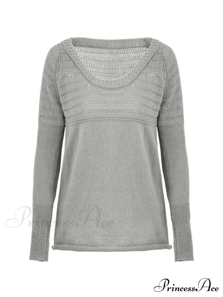 Gray Cutout Graceful Short Sleeve Tee Knits