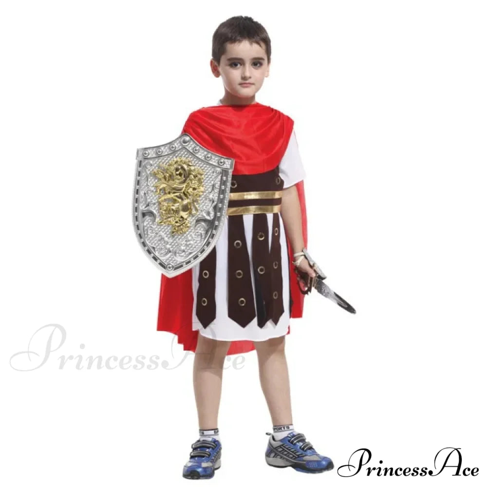 Greek Warrior Gladiator Knight Kid Costumes B-0059 Noshieldsword / M(Height 110-120Cm) Halloween