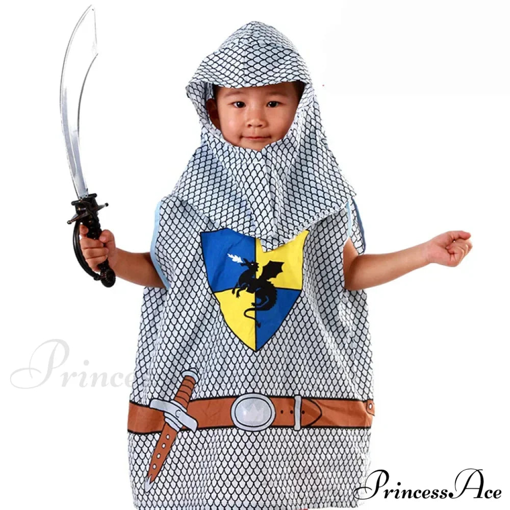 Greek Warrior Gladiator Knight Kid Costumes (No Knife) / M(Height 110-120Cm) Halloween