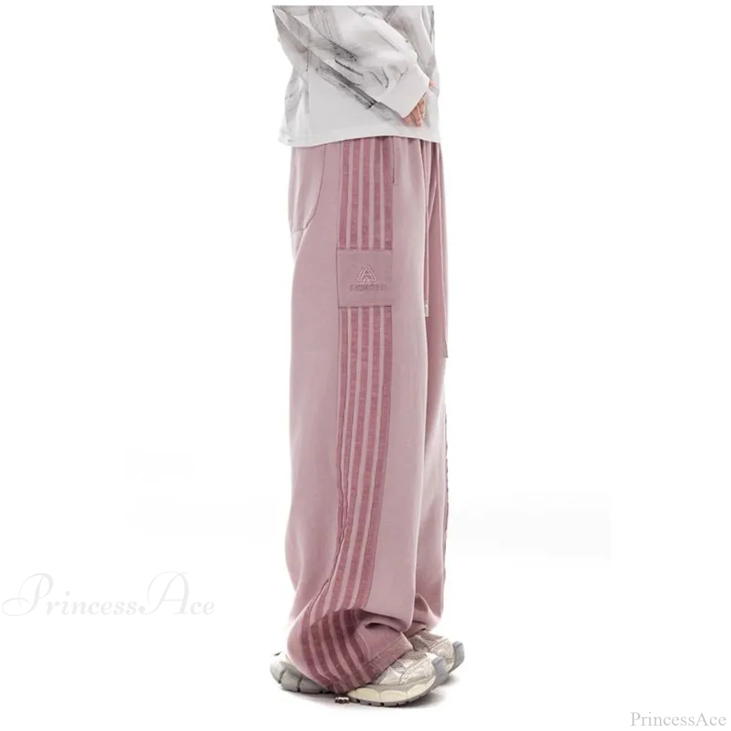 Grey Stripe Motion Casual Pants