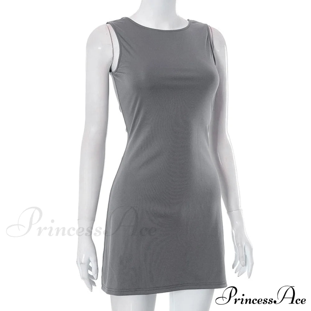 Grey Tank Stylish Mini Dress