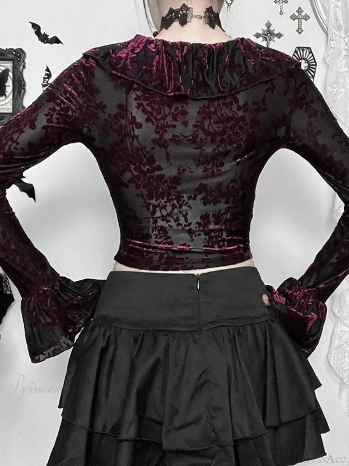 Grouped Frilled Knitted Top