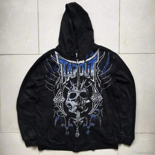 Grunge Zip Up Sweatshirt black 1 / M