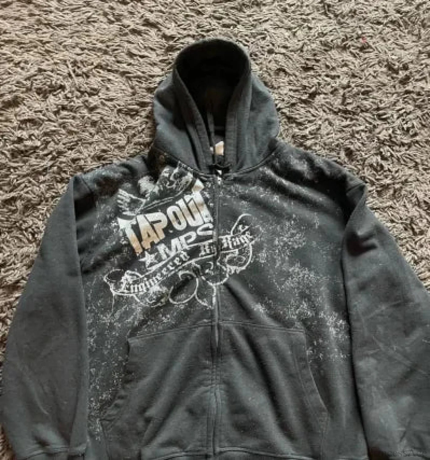 Grunge Zip Up Sweatshirt black 8 / M