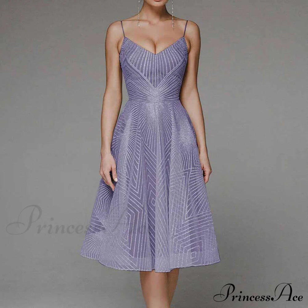Guest Embroidered Formal Elegant Midi Warm-Season Wedding Evening Party - Backless Gown For Women