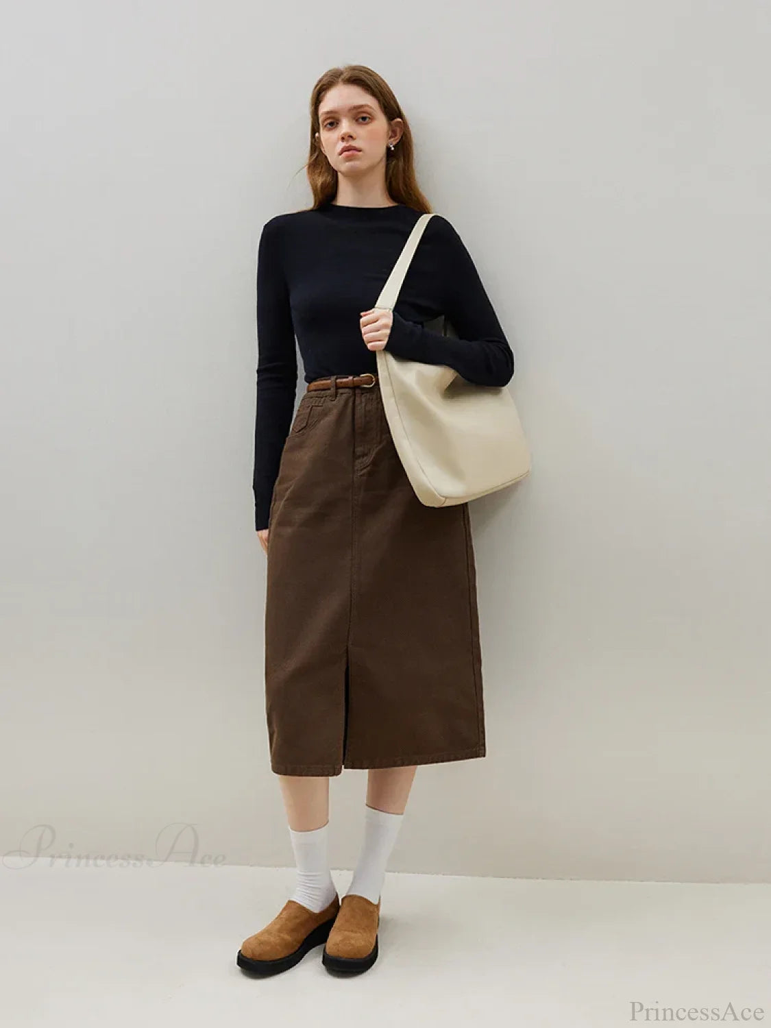 Half Turtleneck Soft Gentle Comfortable Sweater Black / S