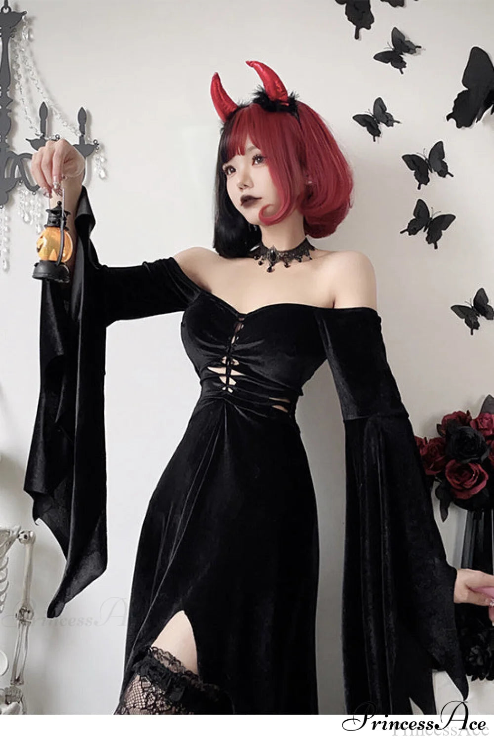 Halloween Cloak Gothic Dress Black / S