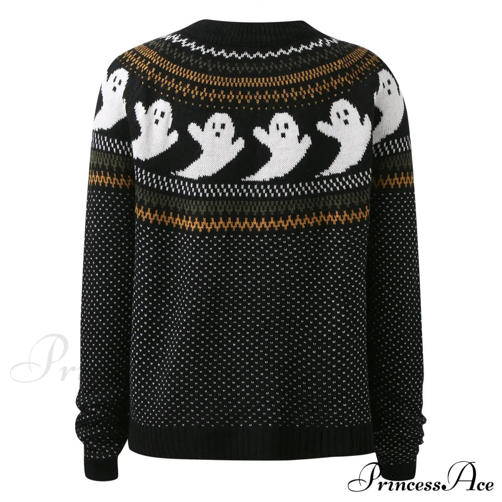 Halloween Cozy Y2K Oversized Warm Long Sleeve Comfortable Pullover Sweater Sweaters-L