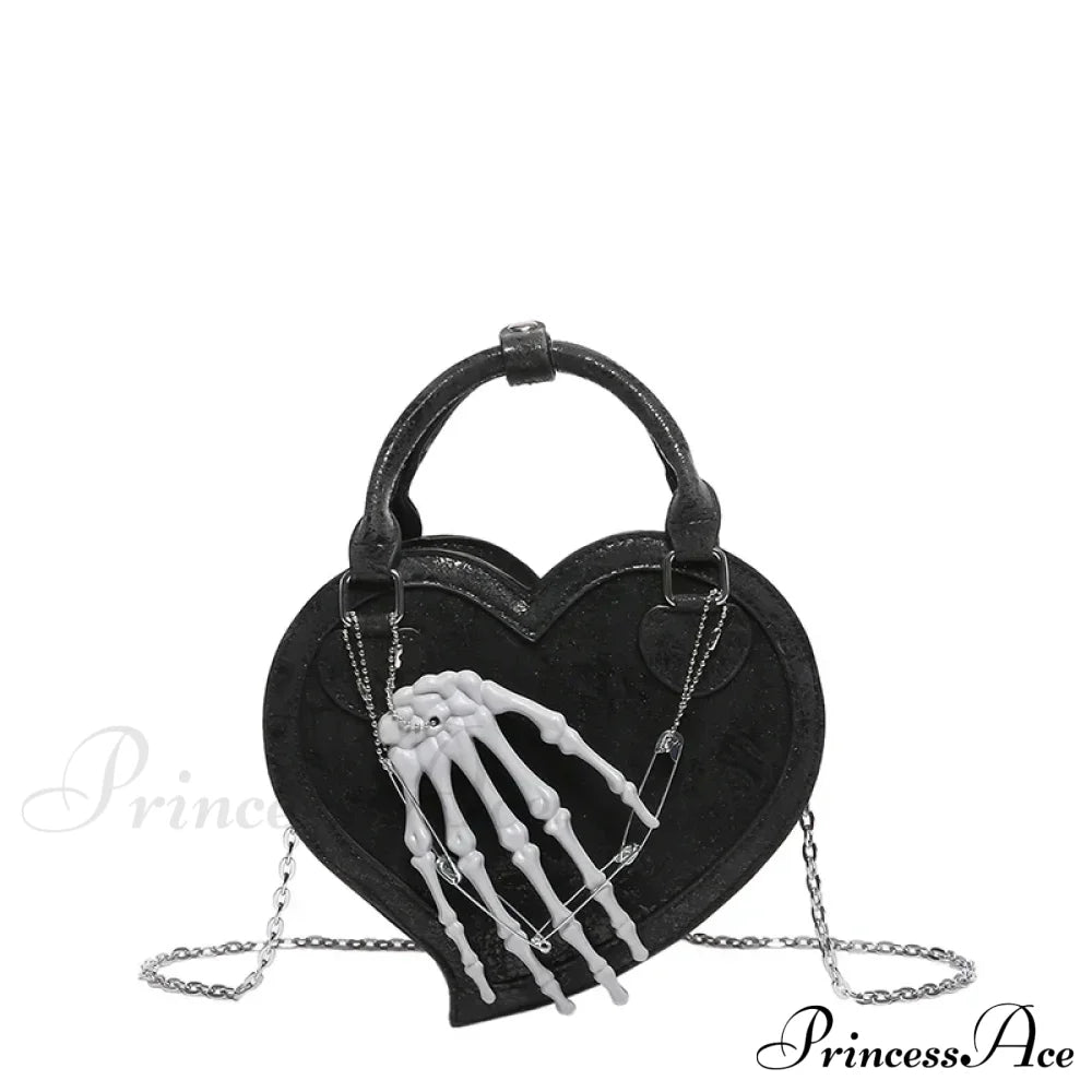 Halloween Gothic Evil Hand Spooky Trick Or Treat Party Evening Sling Bag Black / (20Cm