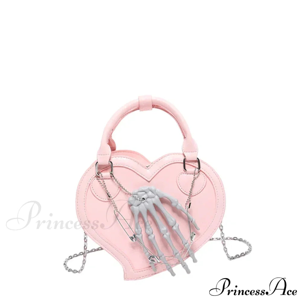 Halloween Gothic Evil Hand Spooky Trick Or Treat Party Evening Sling Bag Pink / (20Cm