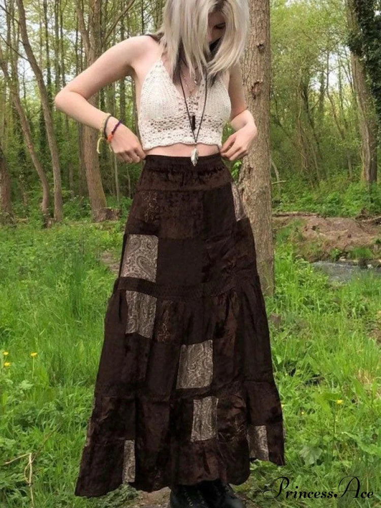 Halter Crochet Hollow Trendy Out Maxi Dress Tank Tops&Camis