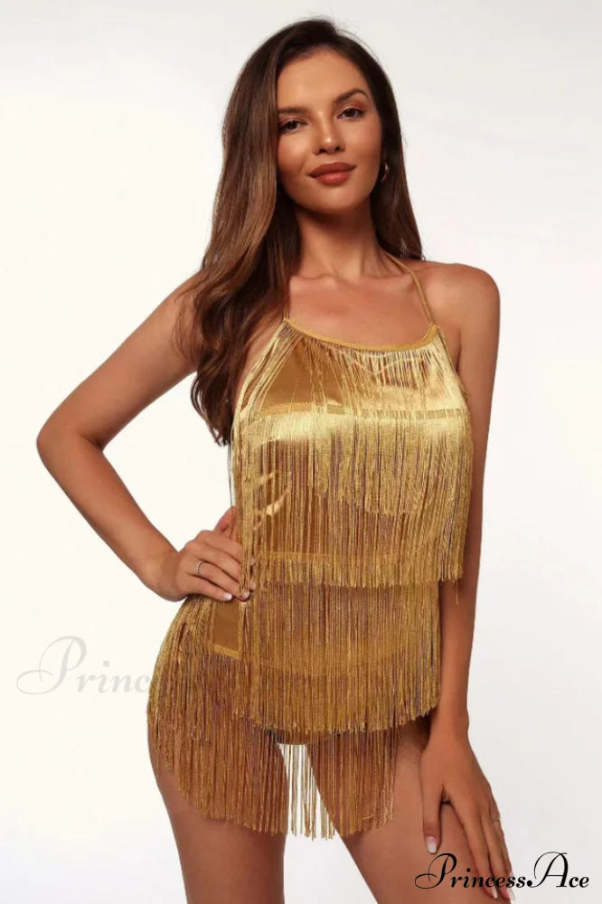 Halter Fringe Romper | Dress In Beauty