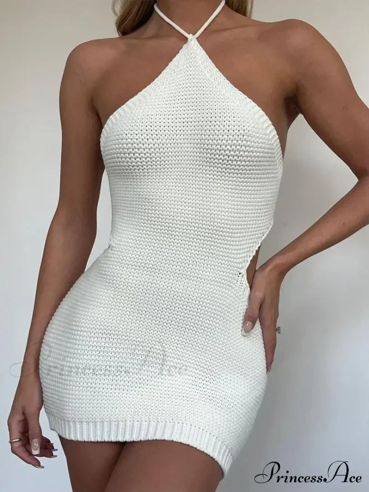 Halter Knitted Mini Dress