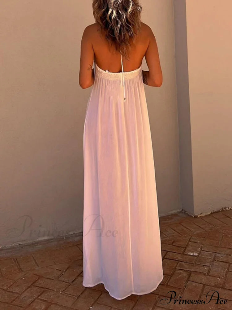 Halter Neck Casual Charming Resort Maxi Dress Dresses