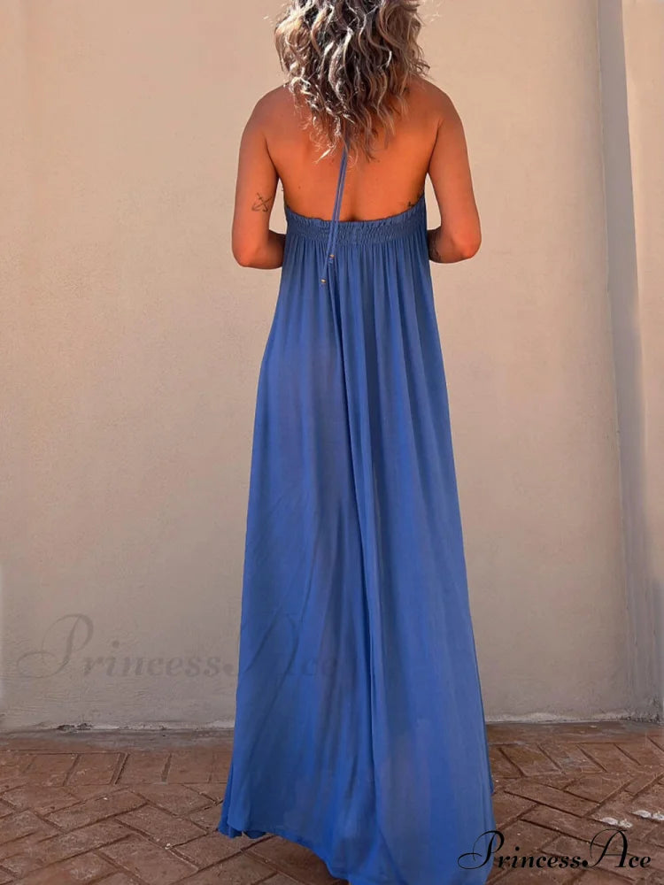 Halter Neck Casual Charming Resort Maxi Dress Dresses