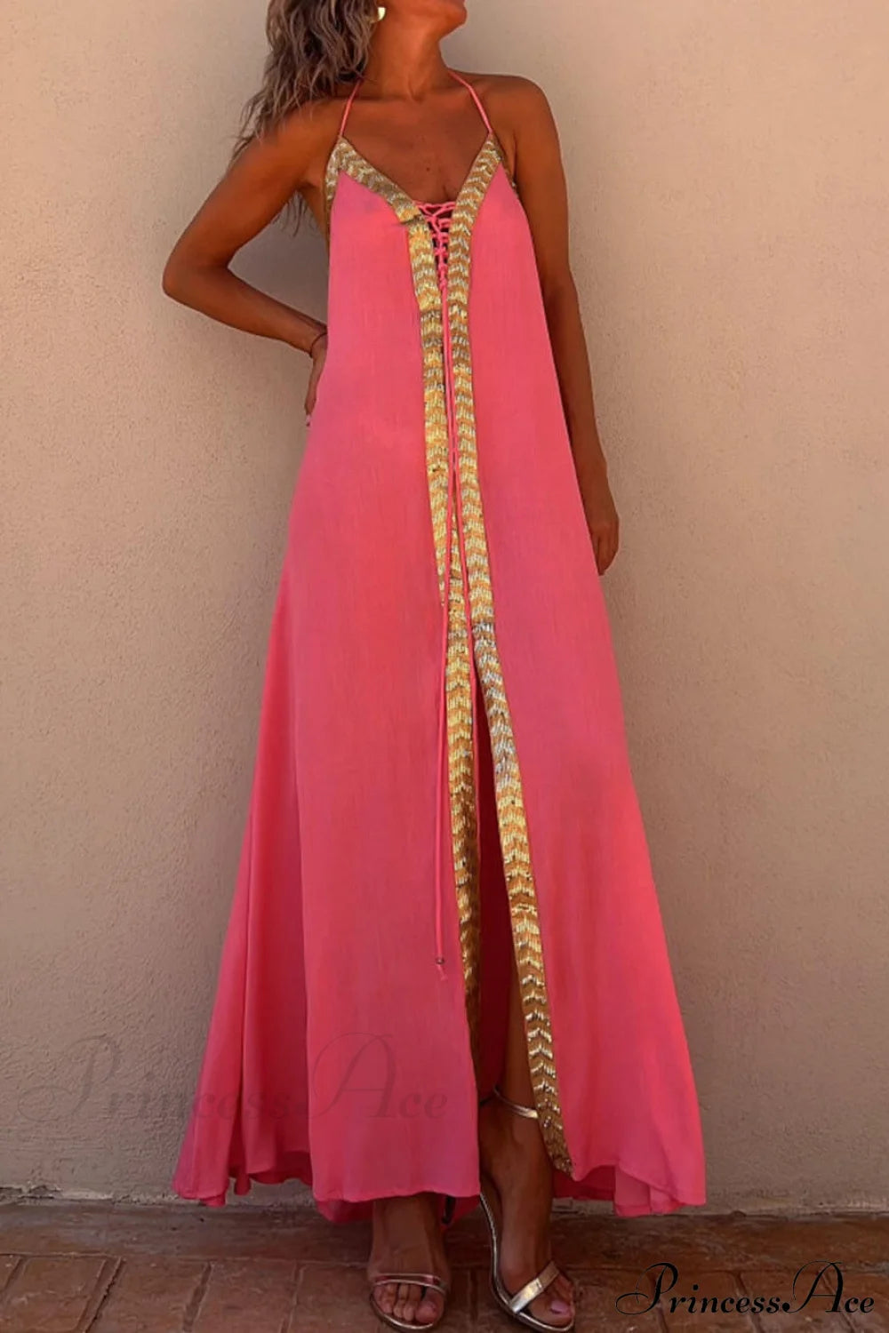 Halter Neck Casual Charming Resort Maxi Dress Dresses