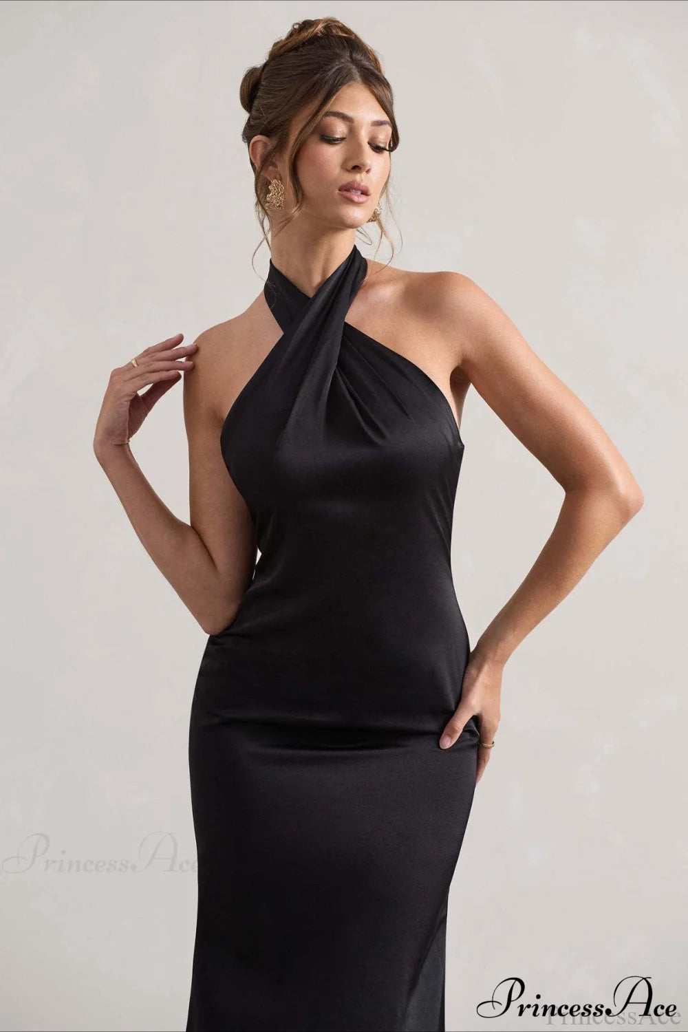 Halter Neck Sheath Formal Party Dress