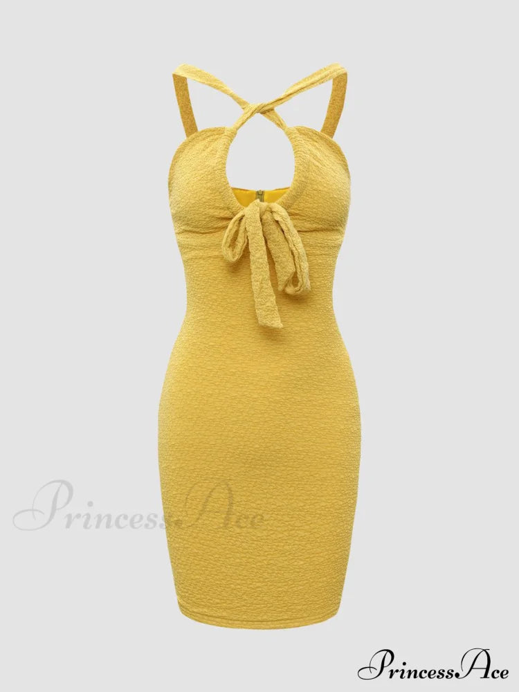 Halter Strap Graceful Bandeau Top Mini Dresses