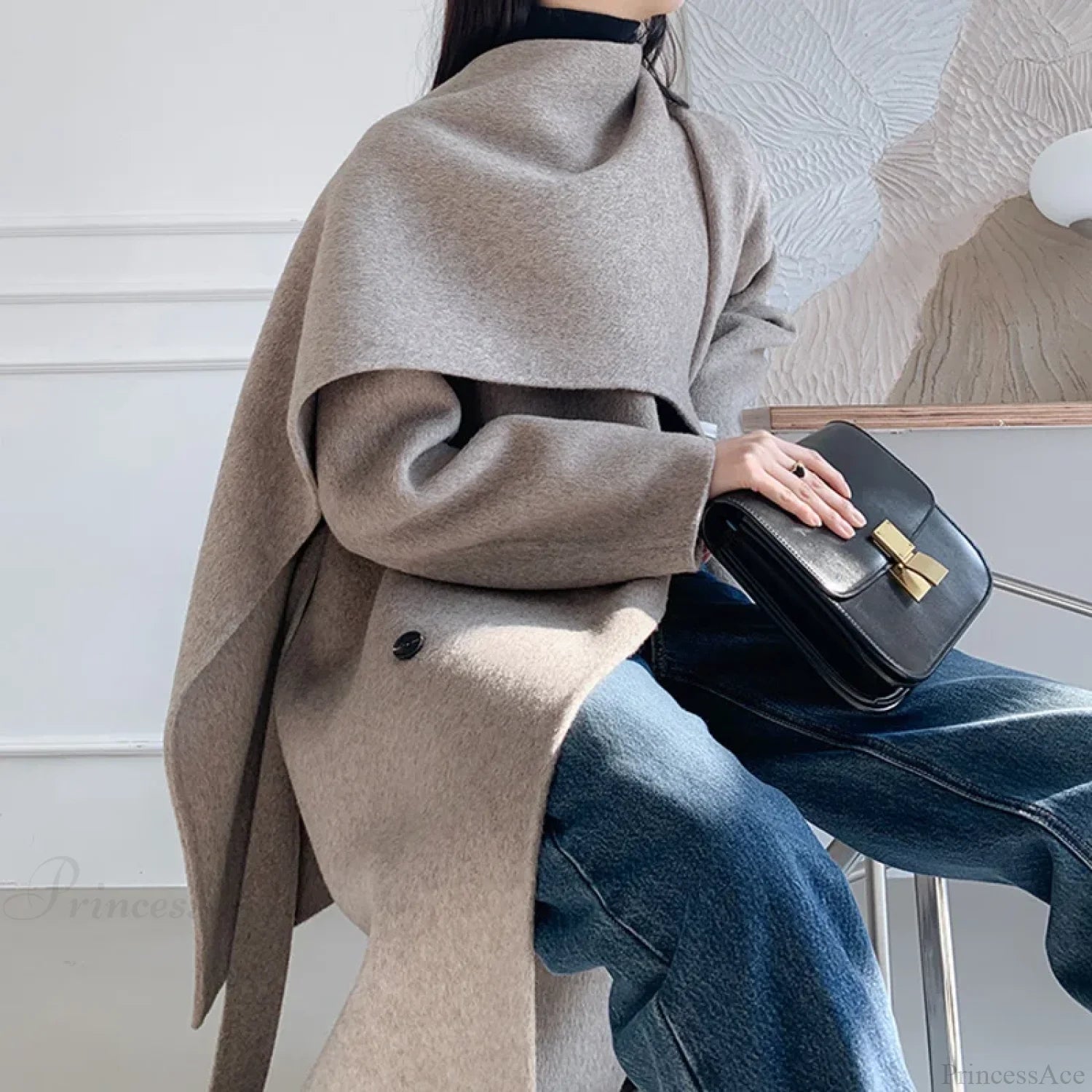 Handmade Cashmere Wool Belted Overcoat