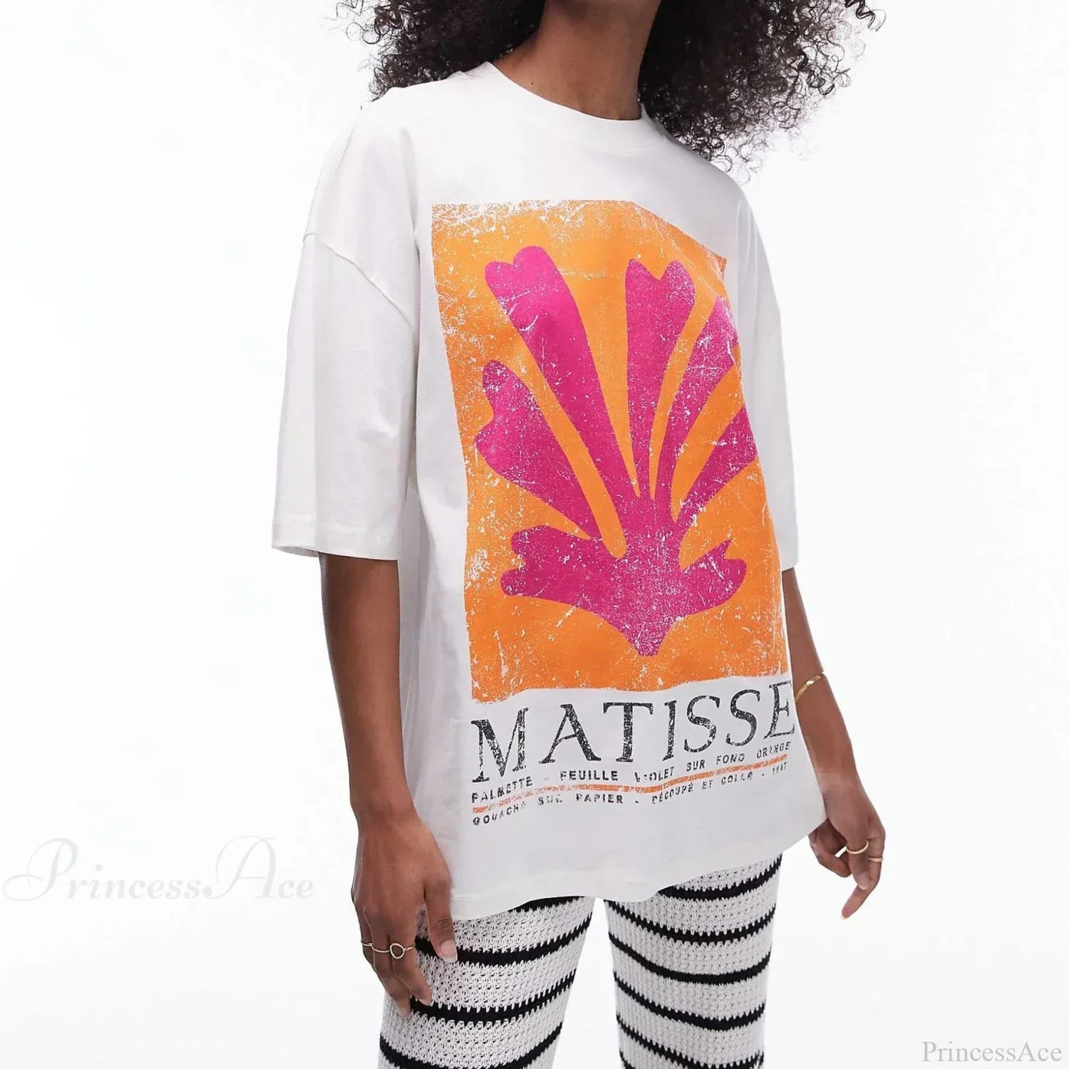 Harajuku Popular Flowers Graphic T-shirt white2 / S t-shirt-250223