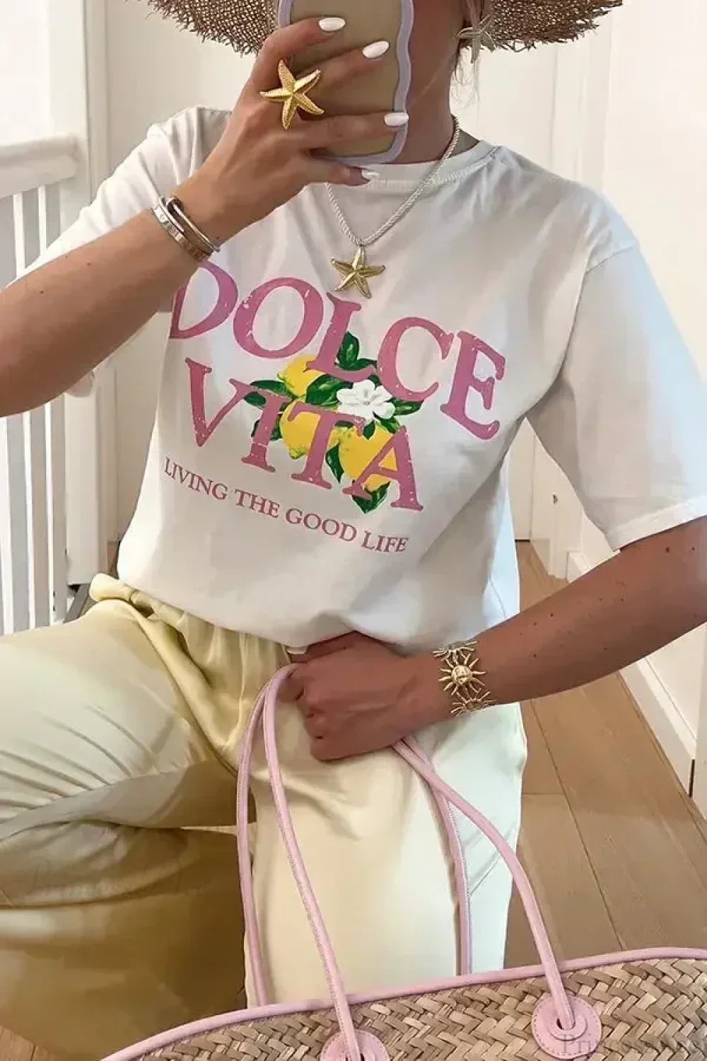 Harajuku Popular Flowers Graphic T-shirt white3 / S t-shirt-250223