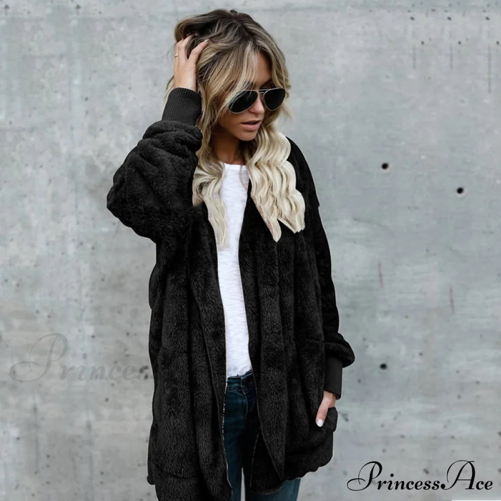 Harajuku Women Loose Long Cardigan Ladies Warm Coat Outwear