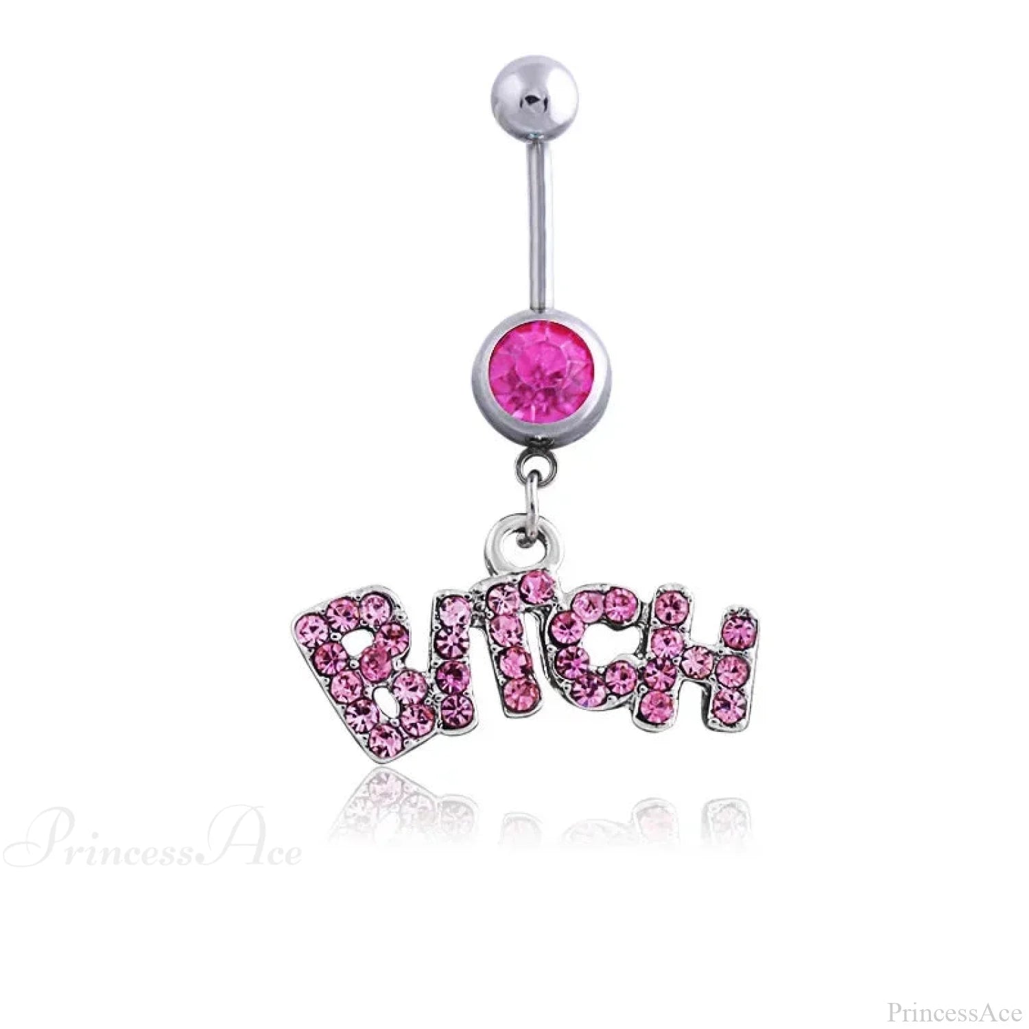 Heavenly Feathers Rose Dark Belly Ring pink