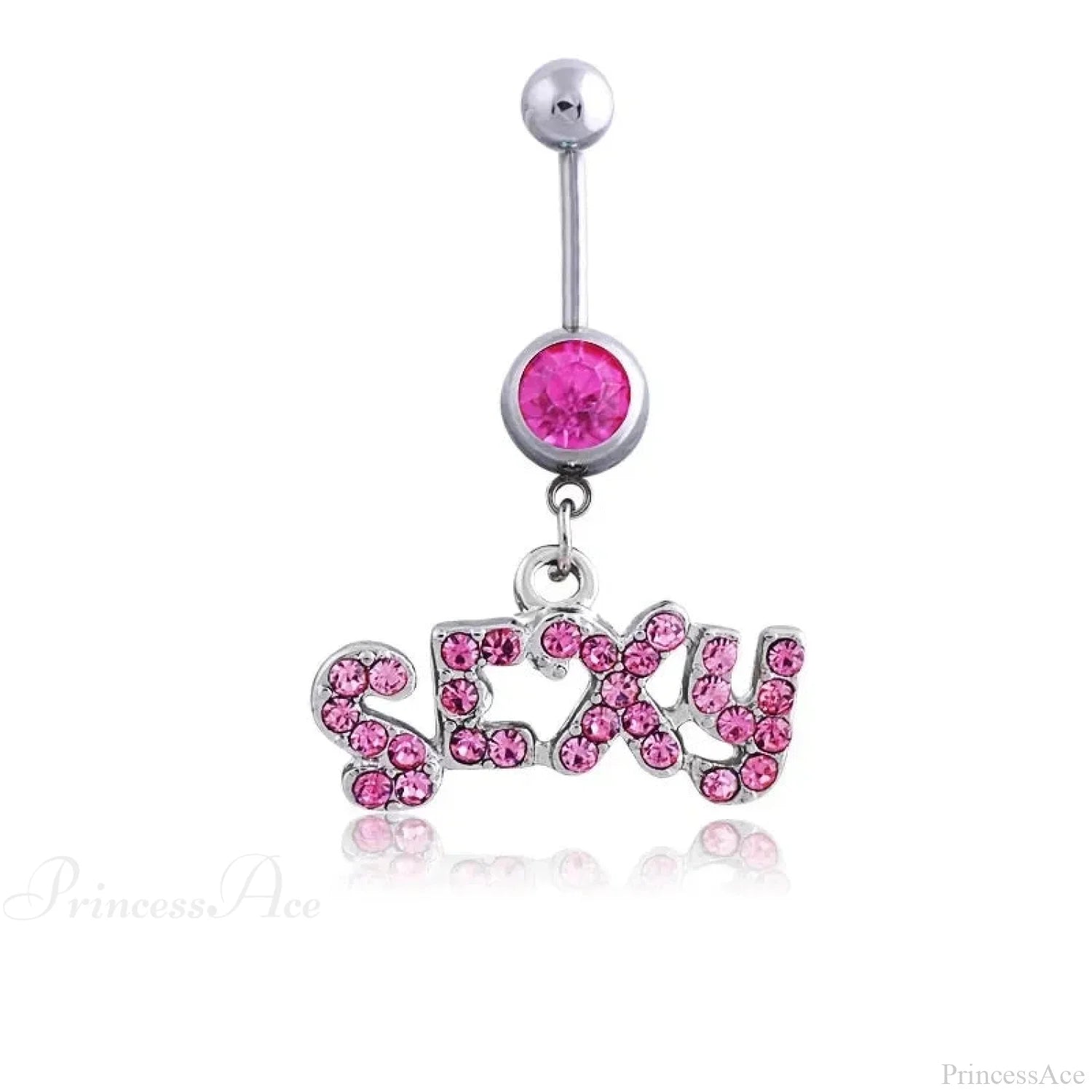 Heavenly Feathers Rose Dark Belly Ring pink10
