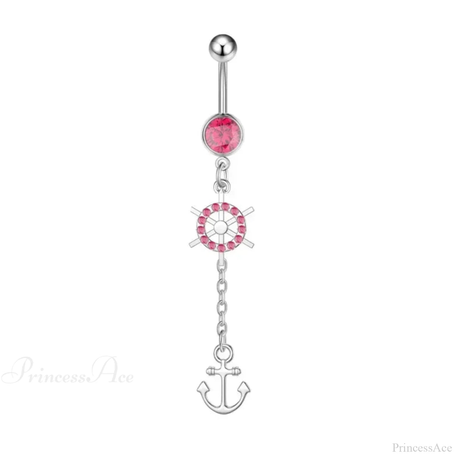 Heavenly Feathers Rose Dark Belly Ring pink11