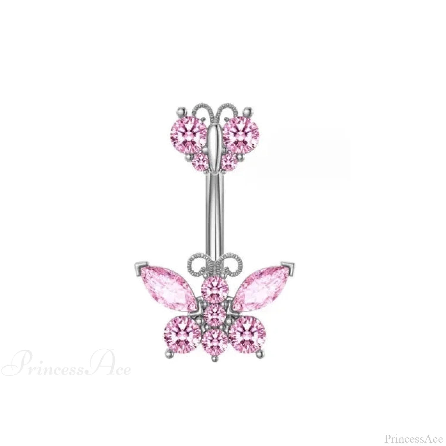 Heavenly Feathers Rose Dark Belly Ring pink12