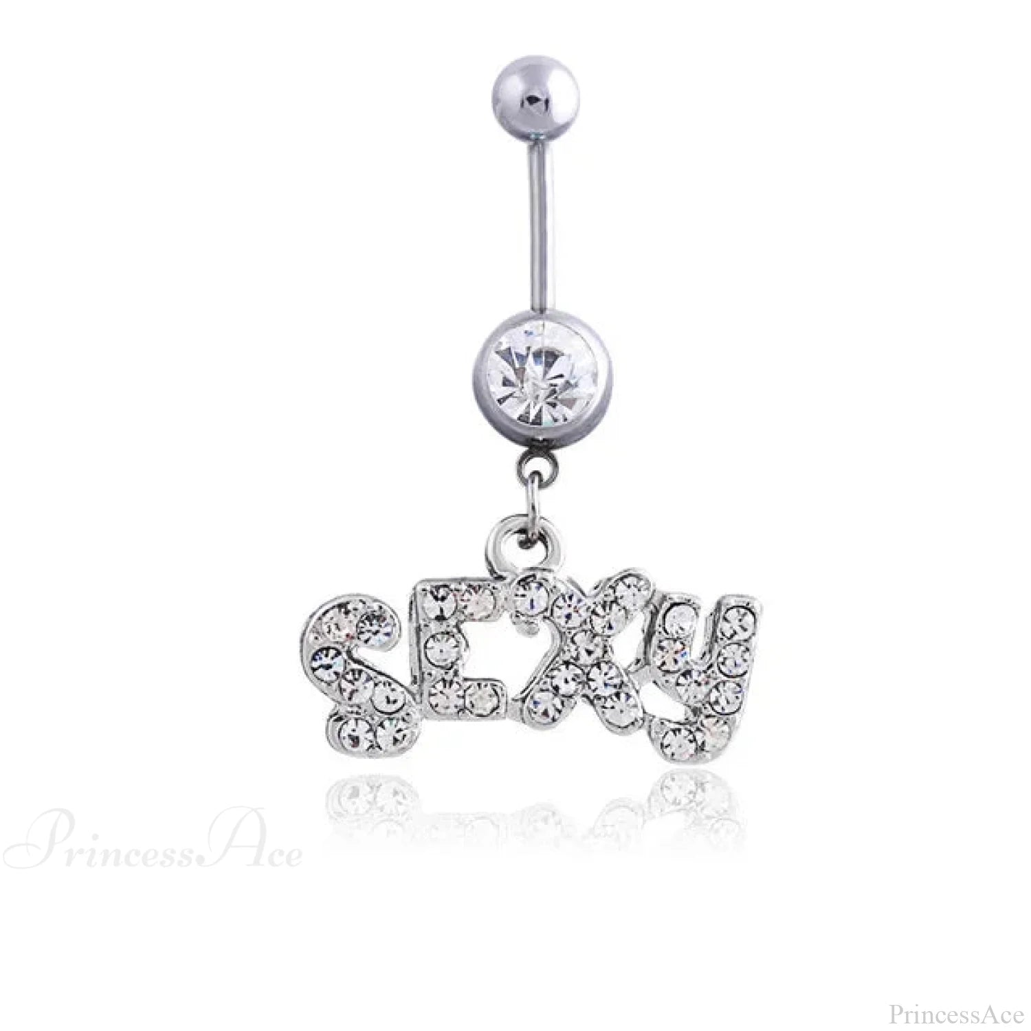 Heavenly Feathers Rose Dark Belly Ring pink13