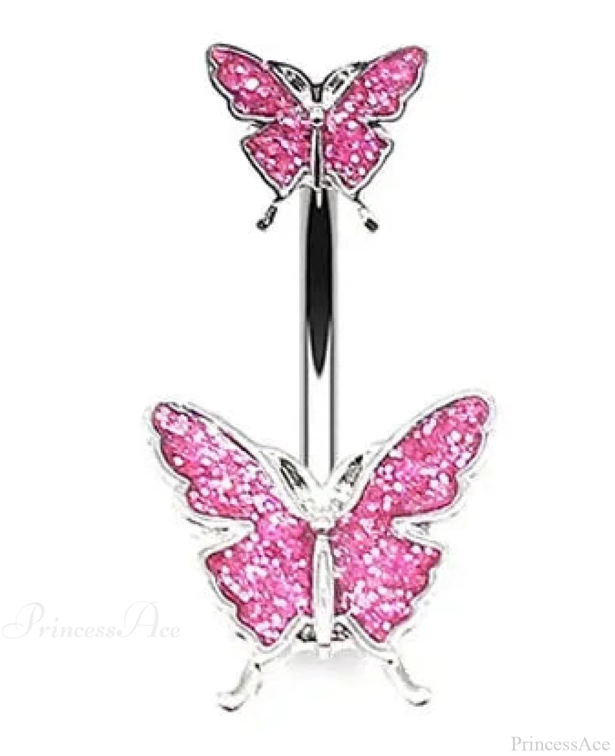 Heavenly Feathers Rose Dark Belly Ring pink17