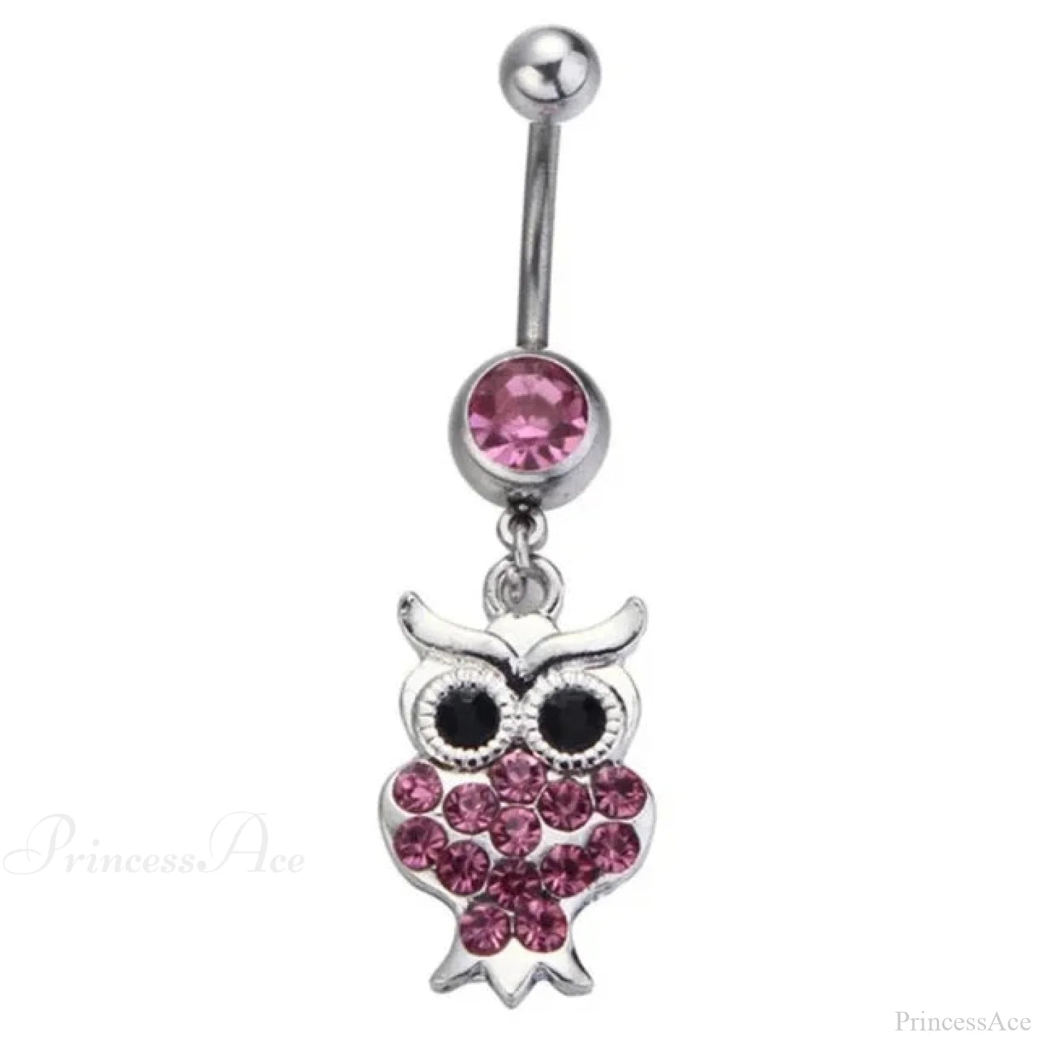Heavenly Feathers Rose Dark Belly Ring pink20