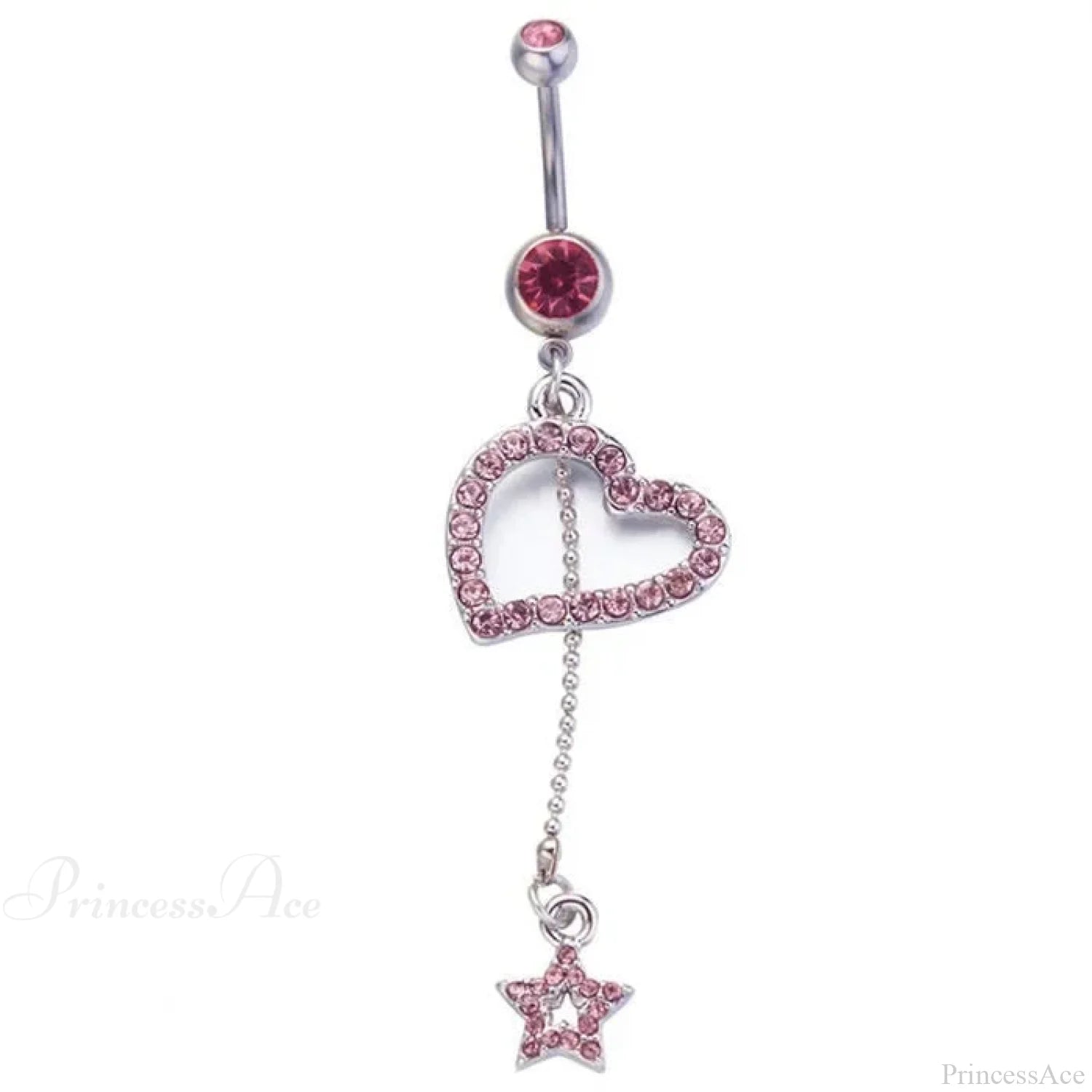 Heavenly Feathers Rose Dark Belly Ring pink23