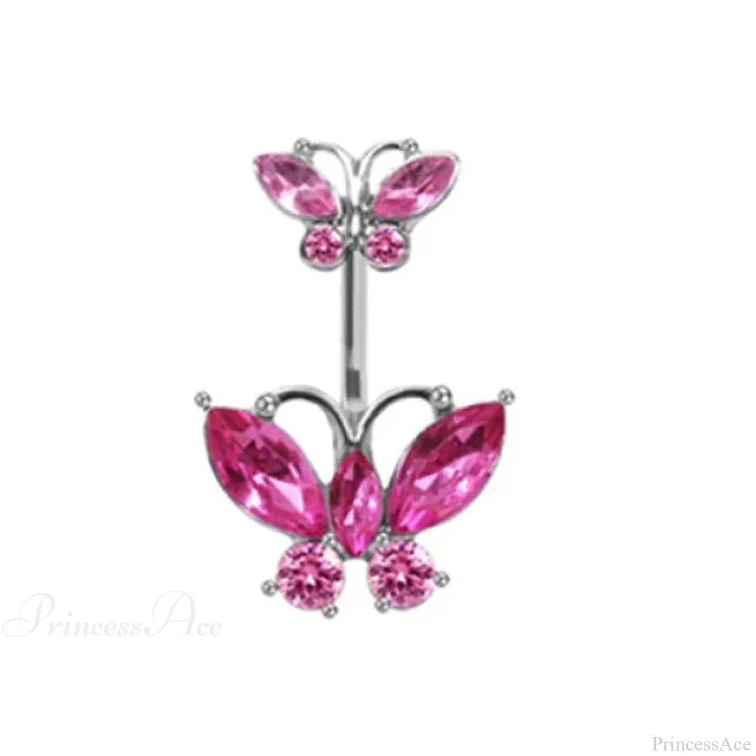 Heavenly Feathers Rose Dark Belly Ring pink25