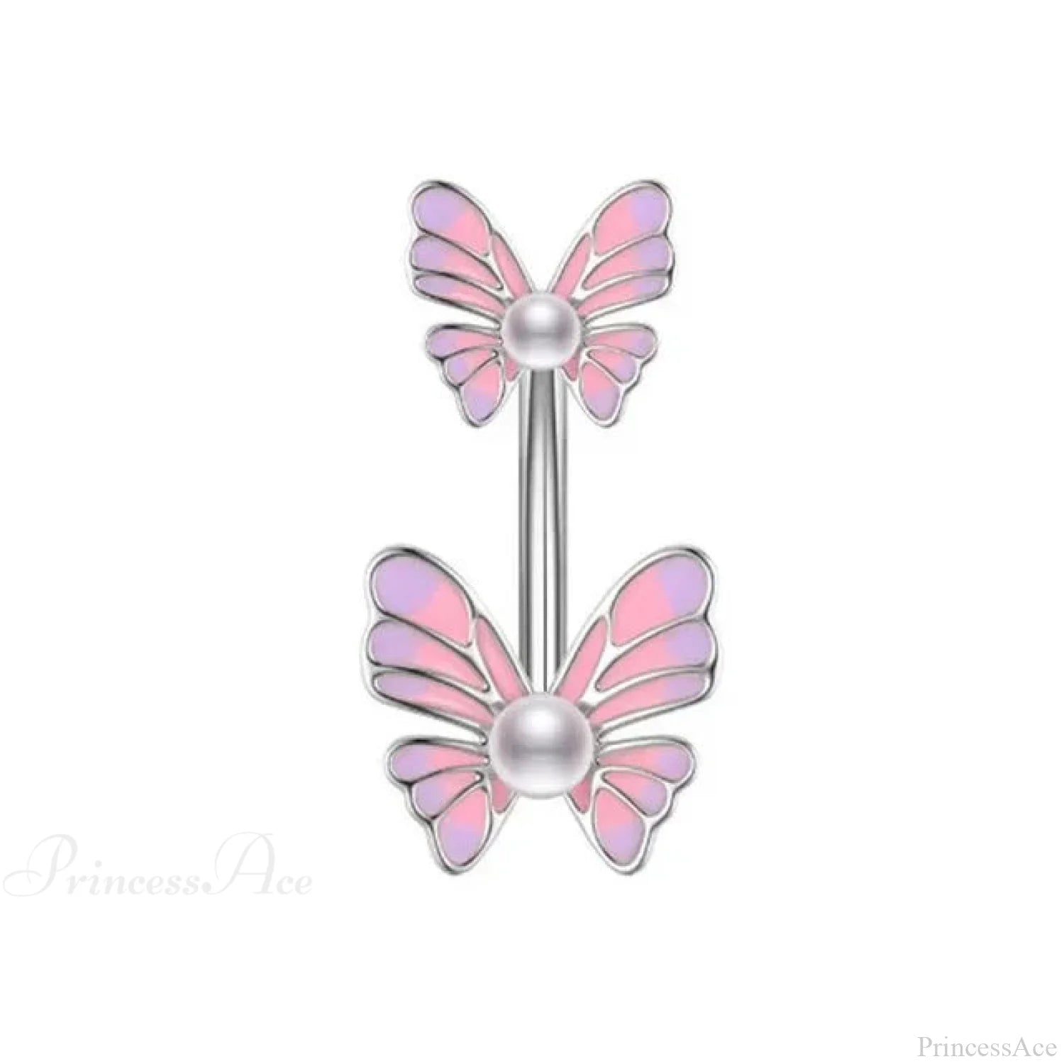 Heavenly Feathers Rose Dark Belly Ring pink3