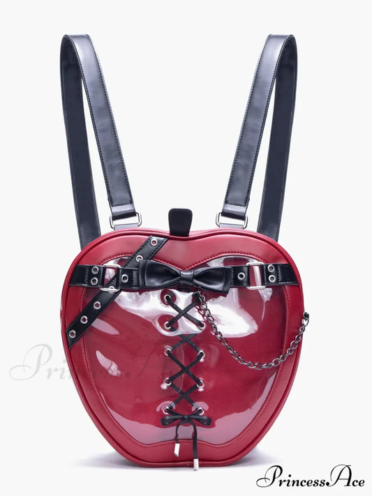 Hiatus Dark Belt Chain Apple Shoulder Gothic Strap Bow Backpack Bag Red Halloween