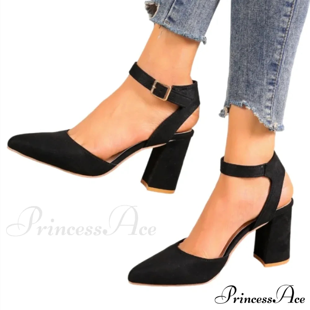 High Heel Pointed Summer Trend Fashion Suede Chunky Shallow Sexy Low Pump