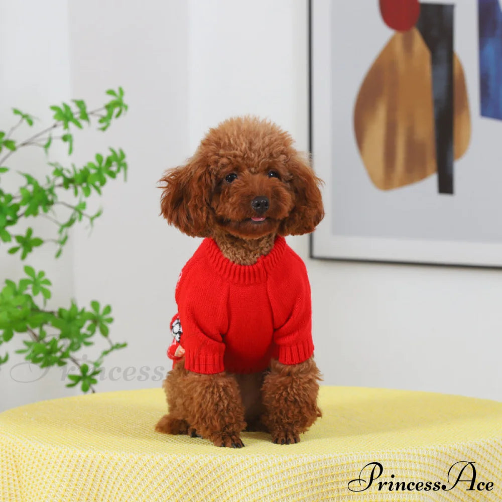 High Neck Cat Dog Knitted Casual Sweater