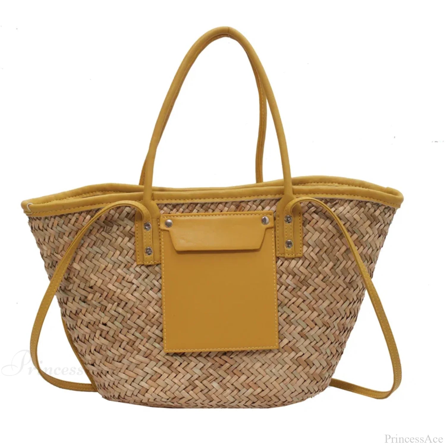 High Quality Straw Summer Tote Beach Handbag Yellow / 40X13X25CM handbag-250126