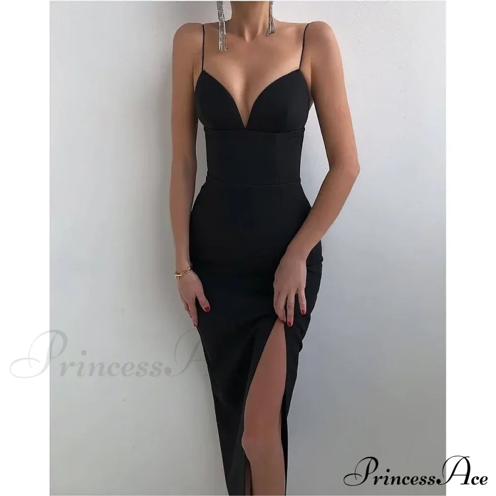 High Slit Bodycon Maxi Dress