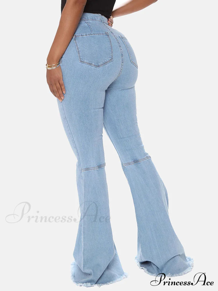 High-Slit Long Graceful Pleated Maxi Skirt Jeans