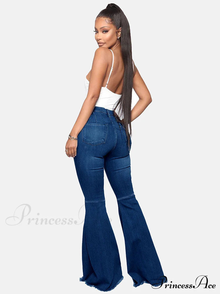 High-Slit Long Graceful Pleated Maxi Skirt Jeans