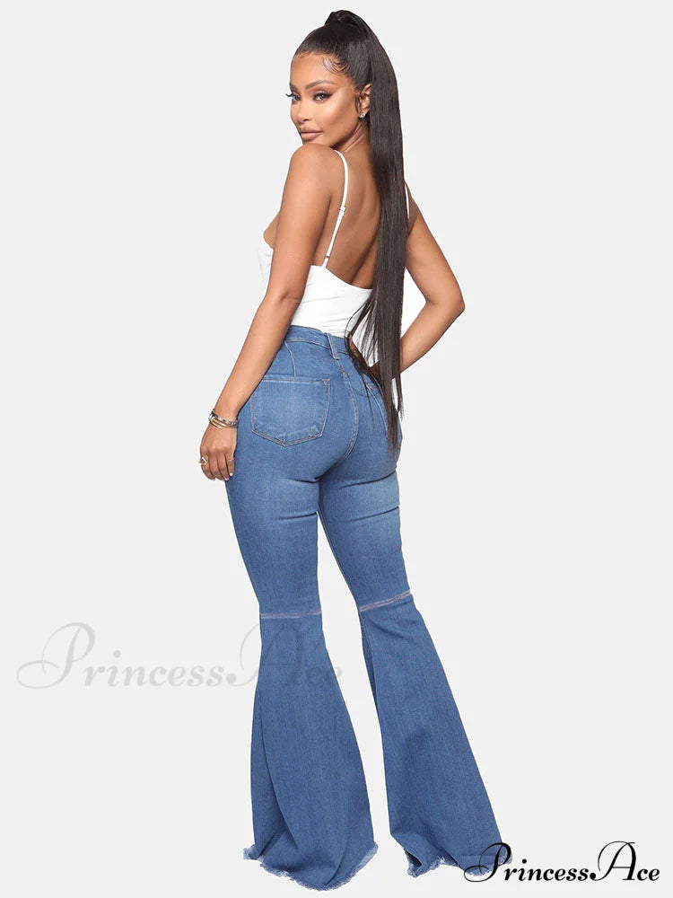 High-Slit Long Graceful Pleated Maxi Skirt Jeans