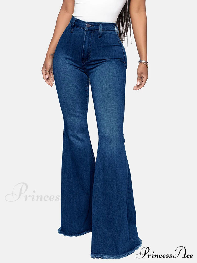 High-Slit Long Graceful Pleated Maxi Skirt Jeans