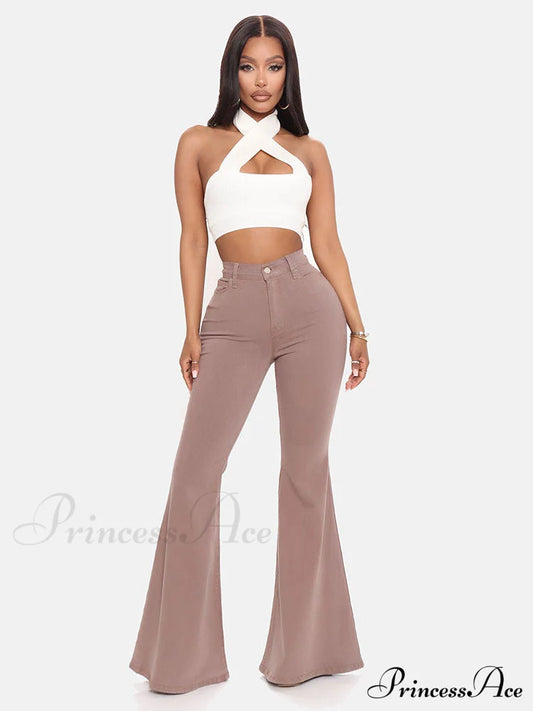 High-Slit Long Graceful Pleated Maxi Skirt Mocha / S Jeans