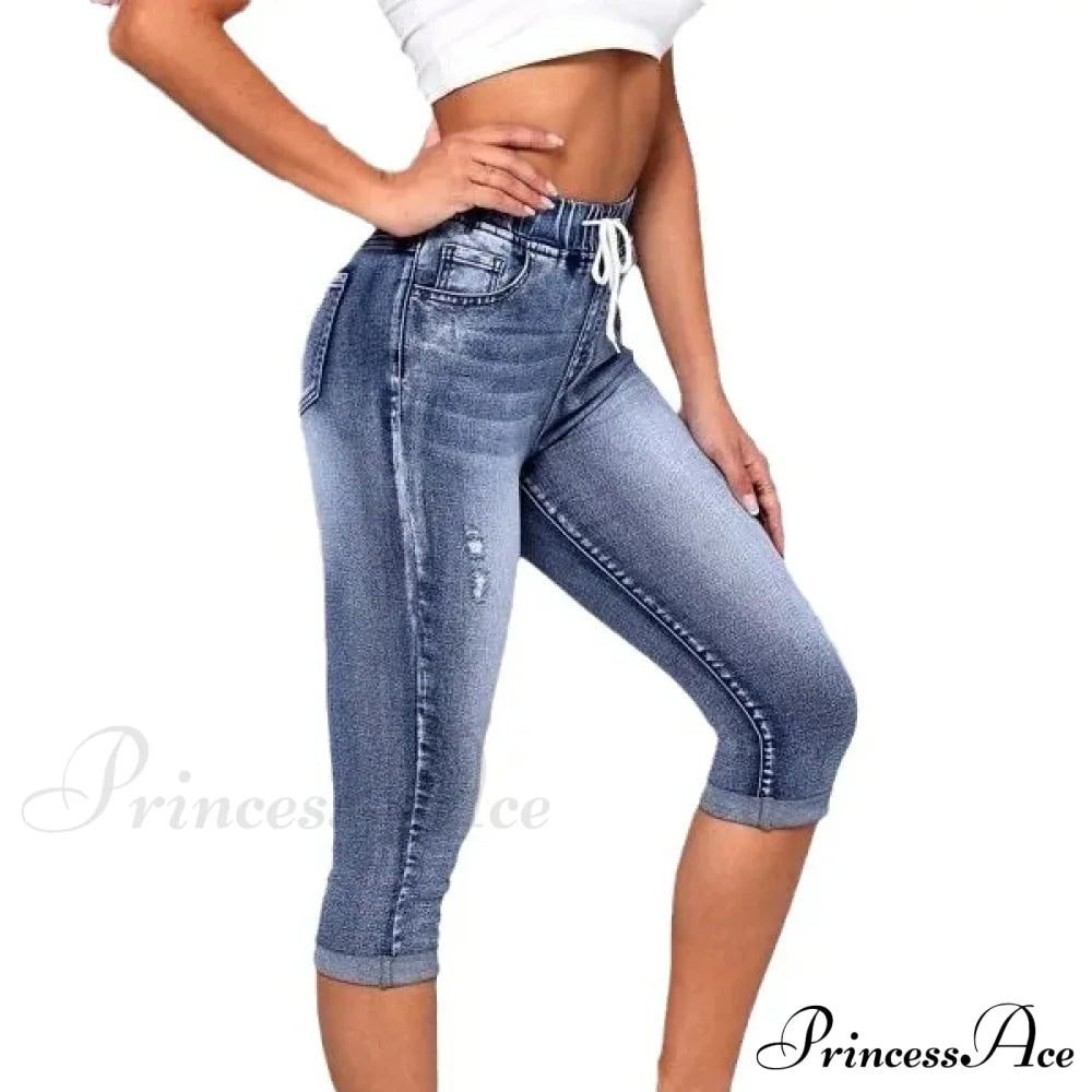 High Stretch Skinny Elastic Calf-Length Casual Fashion Female New Jean