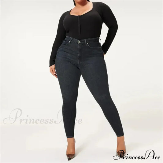 High Stretchy Skinny Full Length Plus Size Curvy Fitting Fashionable Pencil Jean