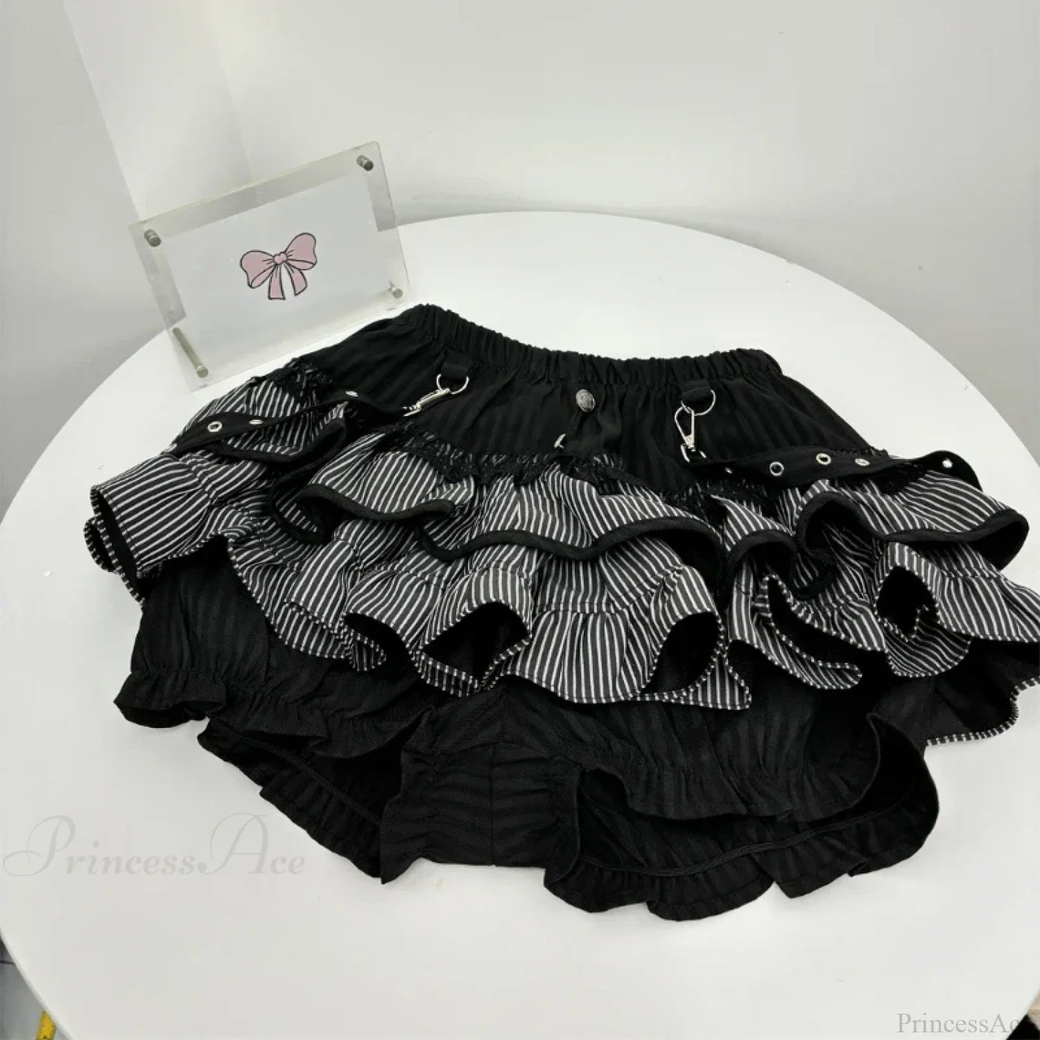 High Waist Cake Lace Vintage Skirt black / S